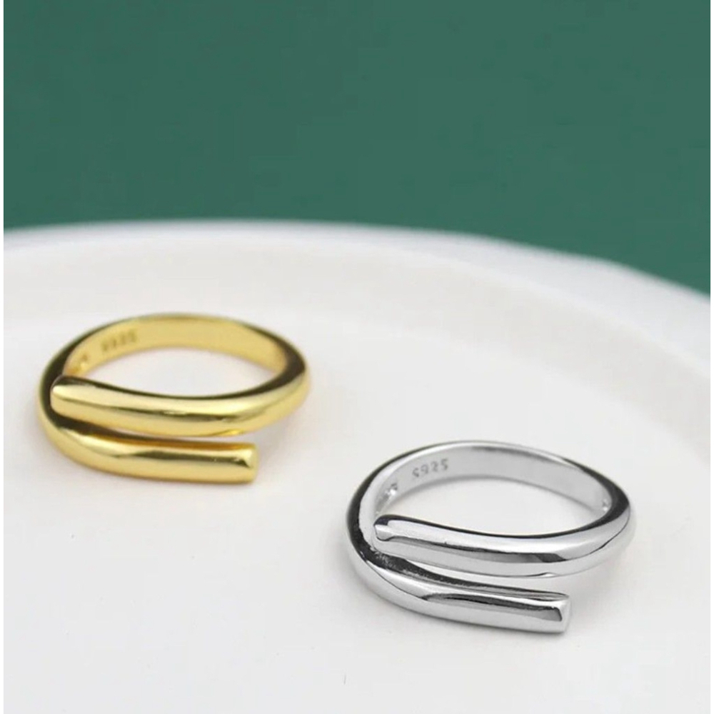 Unisex Solid Wrap 925 Sterling Silver Band Ring, Adjustable‎ - Picture 5 of 15